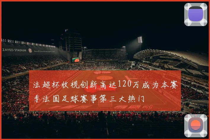 法超杯收视创新高达120万成为本赛季法国足球赛事第三大热门